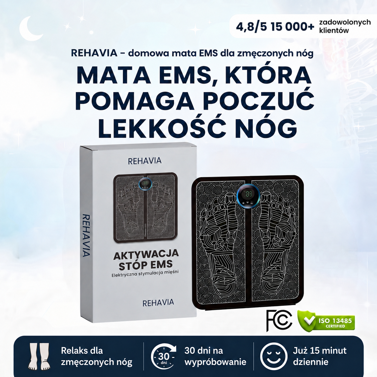 REHAVIA MATA EMS - DOMOWE ROZWIĄZANIE NA OPUCHNIĘTE NOGI